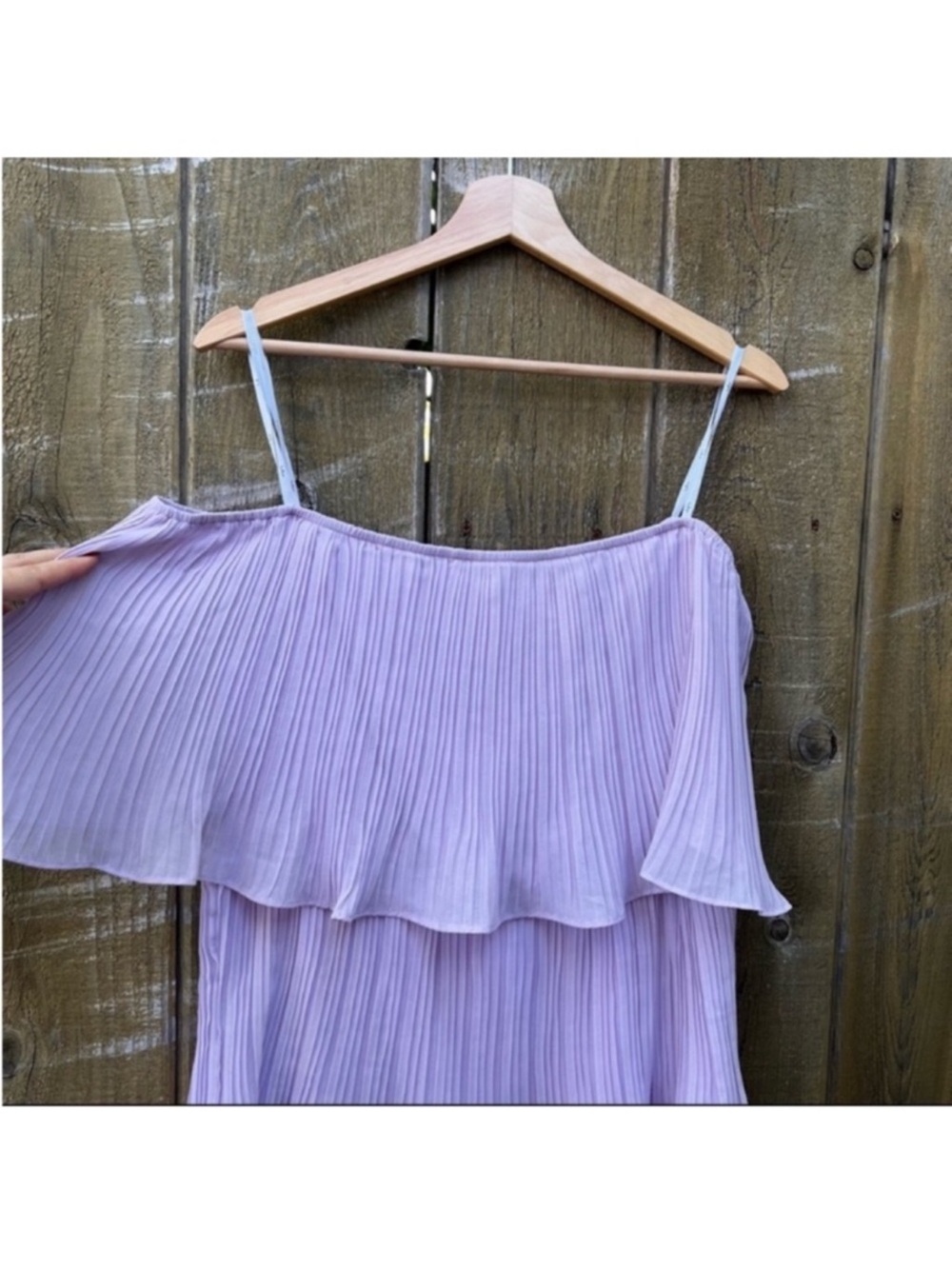 Pastel Lavender Off-the-Shoulder Ruffle Midi Dress 🌿 - Picture 3 of 10